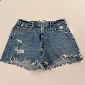 Abercrombie & Fitch Blue Distressed Jean Shorts